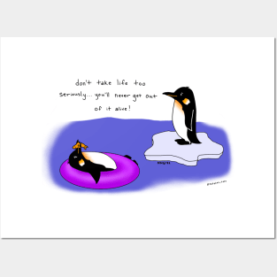 Penguins With Quote Posters and Art